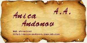 Anica Andonov vizit kartica
